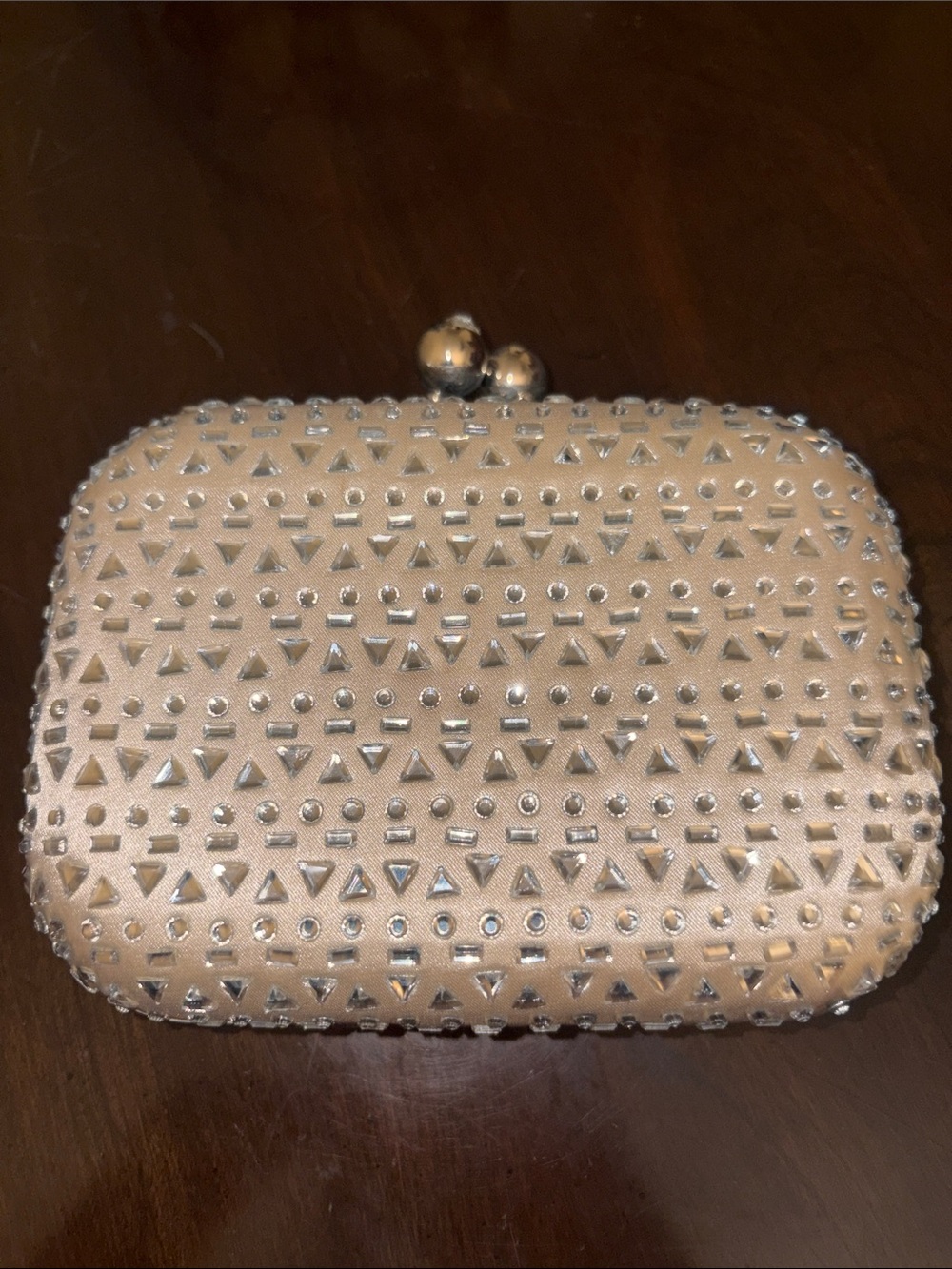 Elegant Champagne Embellished Evening Clutch